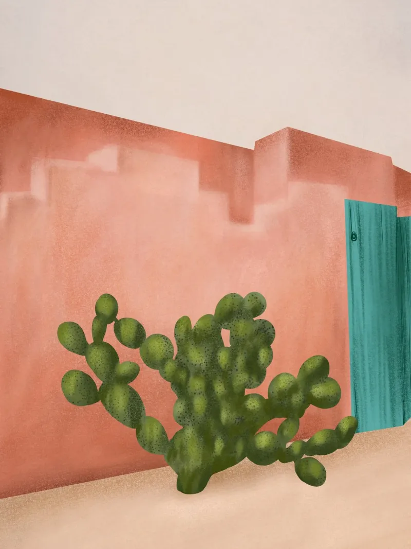 Strong Desert Cactus pellicola backlit da cityart