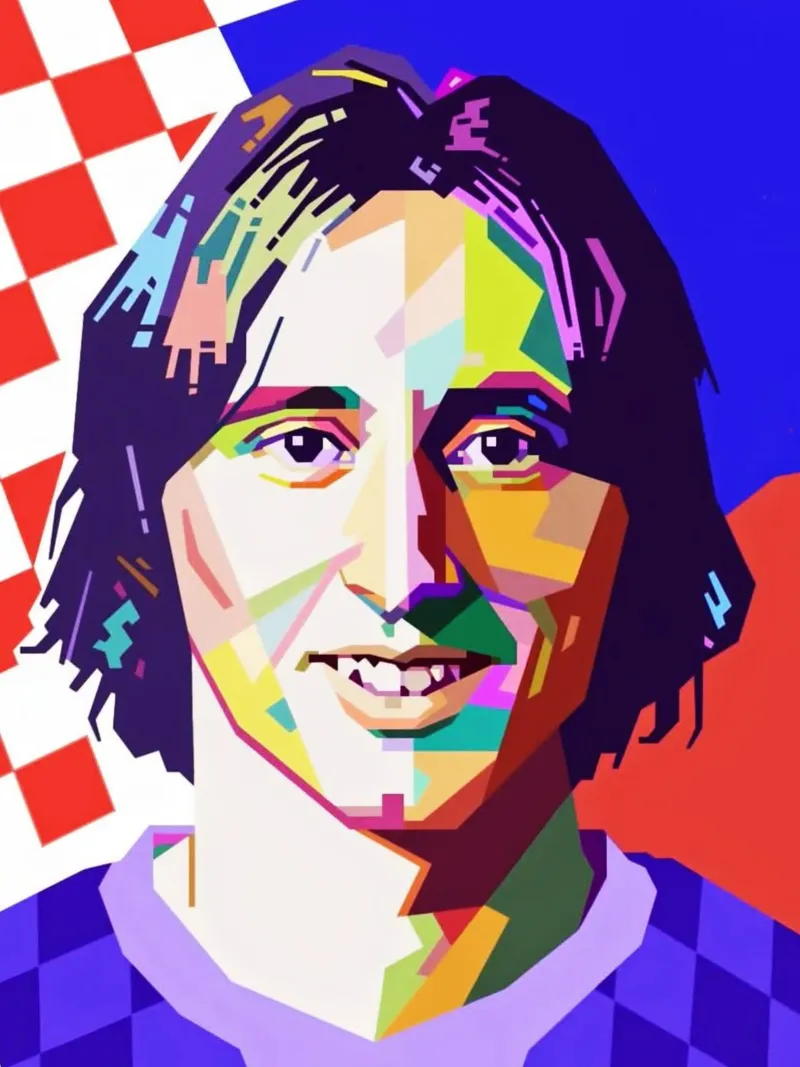 Luka Modric giocatore di calcio carta hahnemühle da Hantamrata