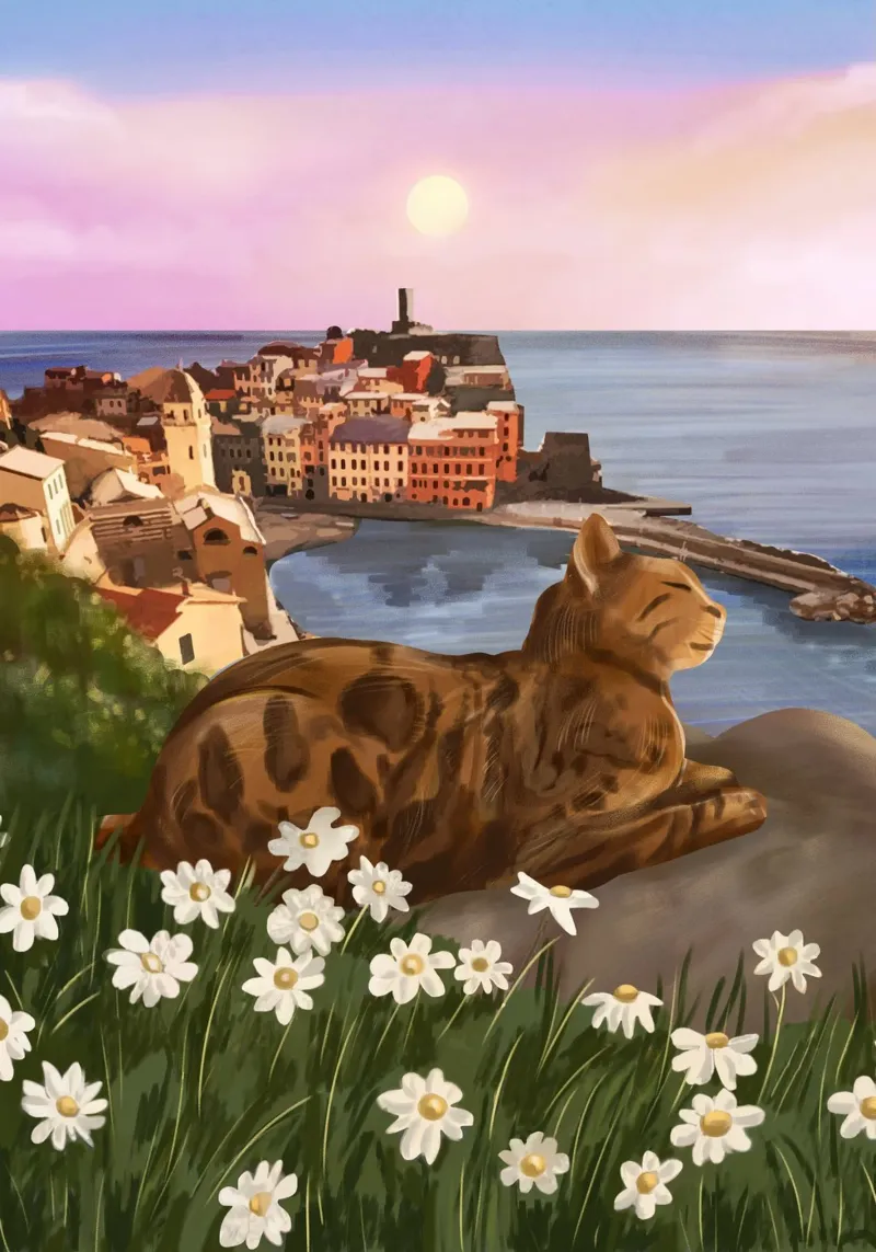 Whiskers in the Wildflowers canvas by cityart