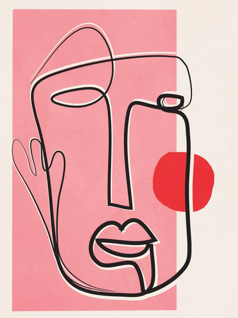 Abstract Face Line Design 02 pellicola backlit da cityart