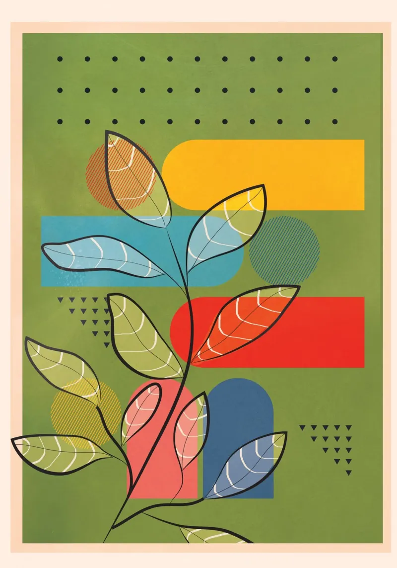 Tropical Geometry 4 poster with aluminum frame by cityart