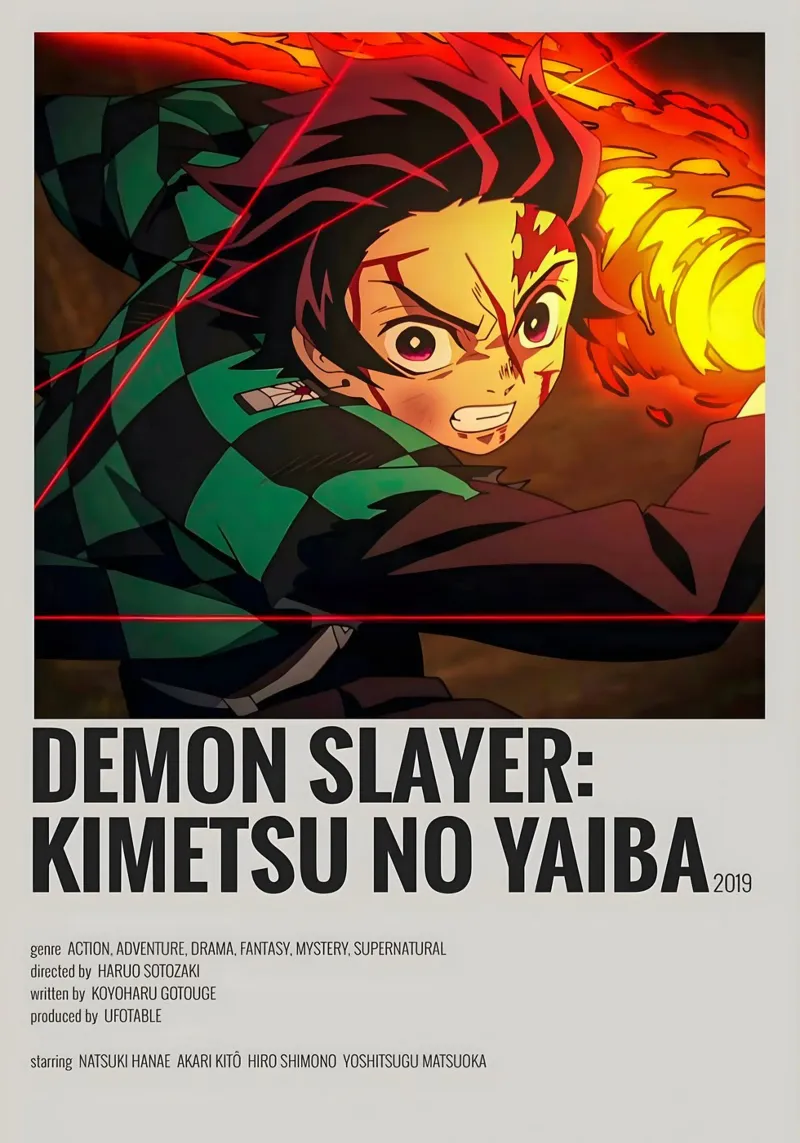DEMON SLAYER KIMETSU NO YAIBA poster con telaio in legno da Totoya