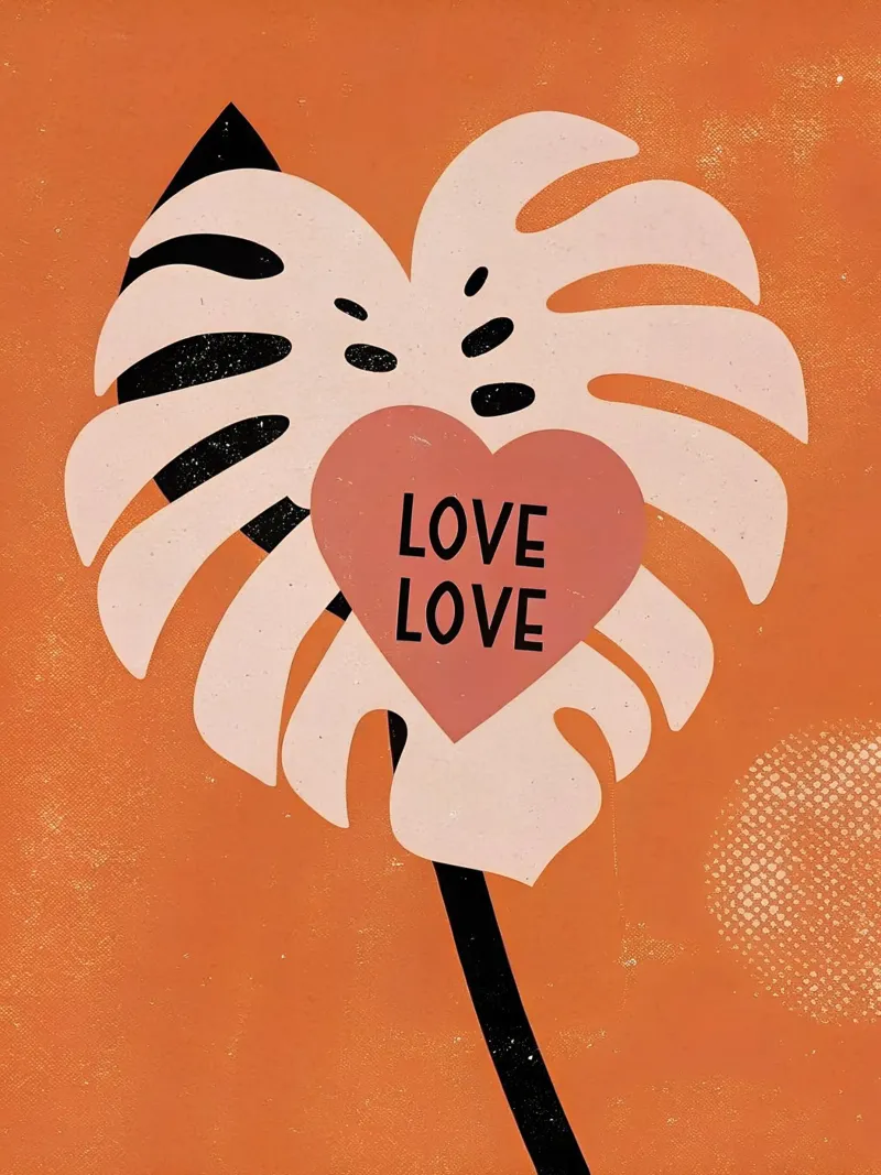 Monstera Retro Pop pellicola backlit da THE LATEST SHOP