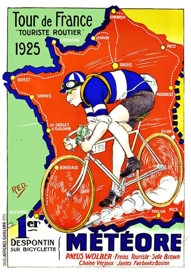 Stampa del Tour de France 1925 poster con telaio in plastica da Classicprint