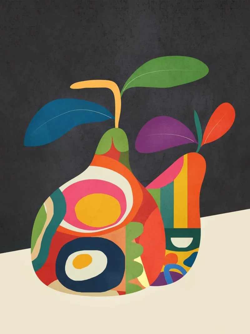 Abstract fruit shapes 2 alluminio dibond da cityart