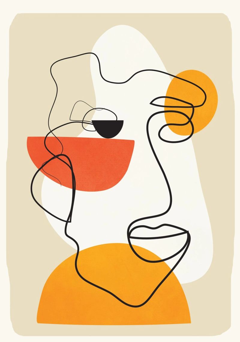 Abstract Face Line Design 03 alluminio dibond da cityart