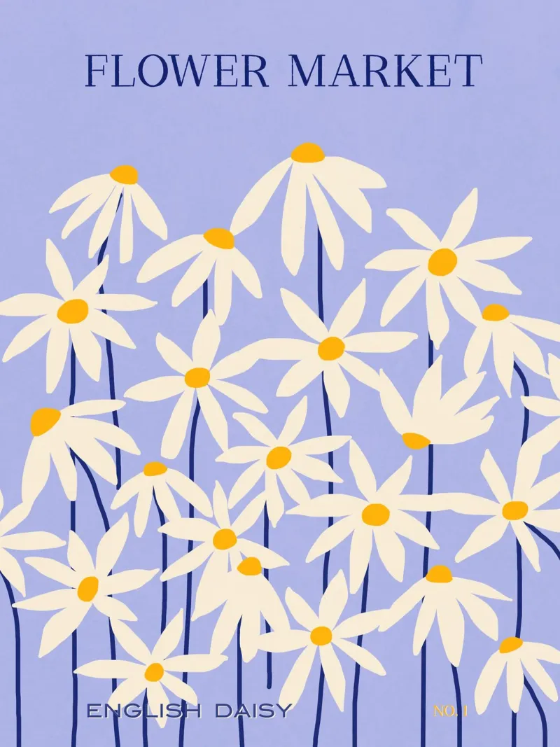 Flower Market - English Daisy poster by Gale Switzer