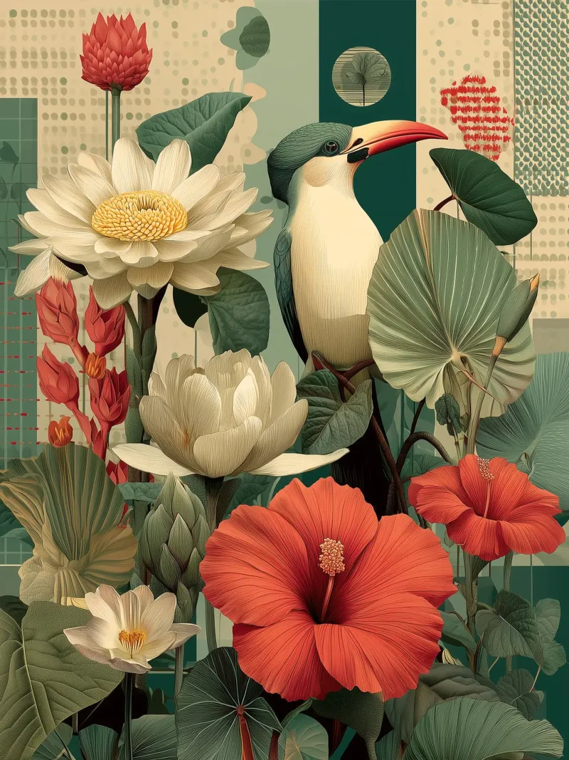 Vintage floral poster by Little Things