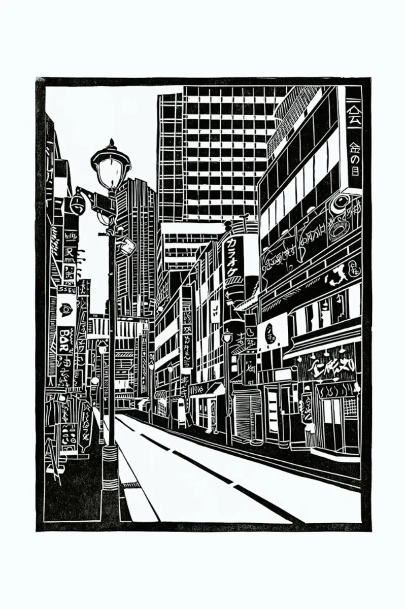 Tokyo Shibuya Blockprint pellicola backlit da Bianca Green