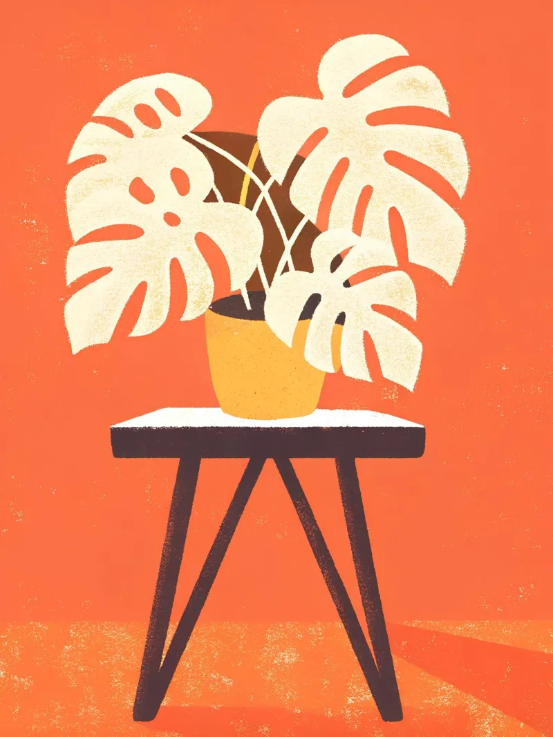 Monstera Retro Pop Flower pellicola backlit da THE LATEST SHOP