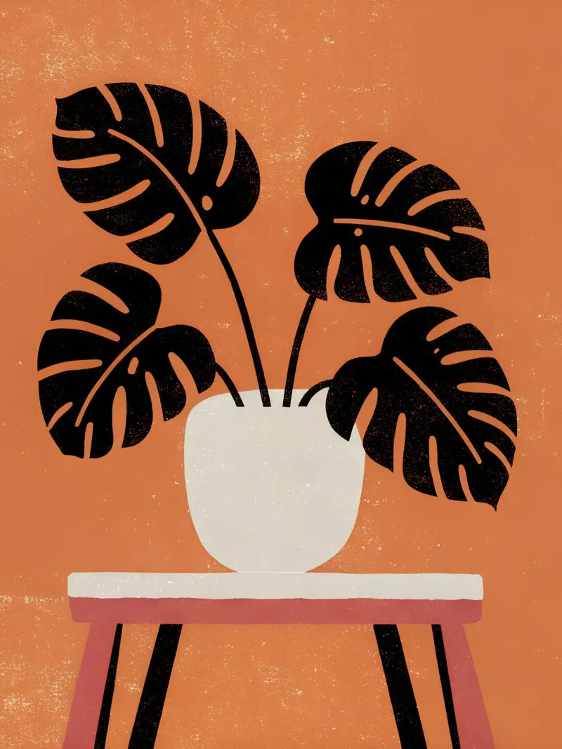 Monstera Retro Pop Flower pellicola backlit da THE LATEST SHOP