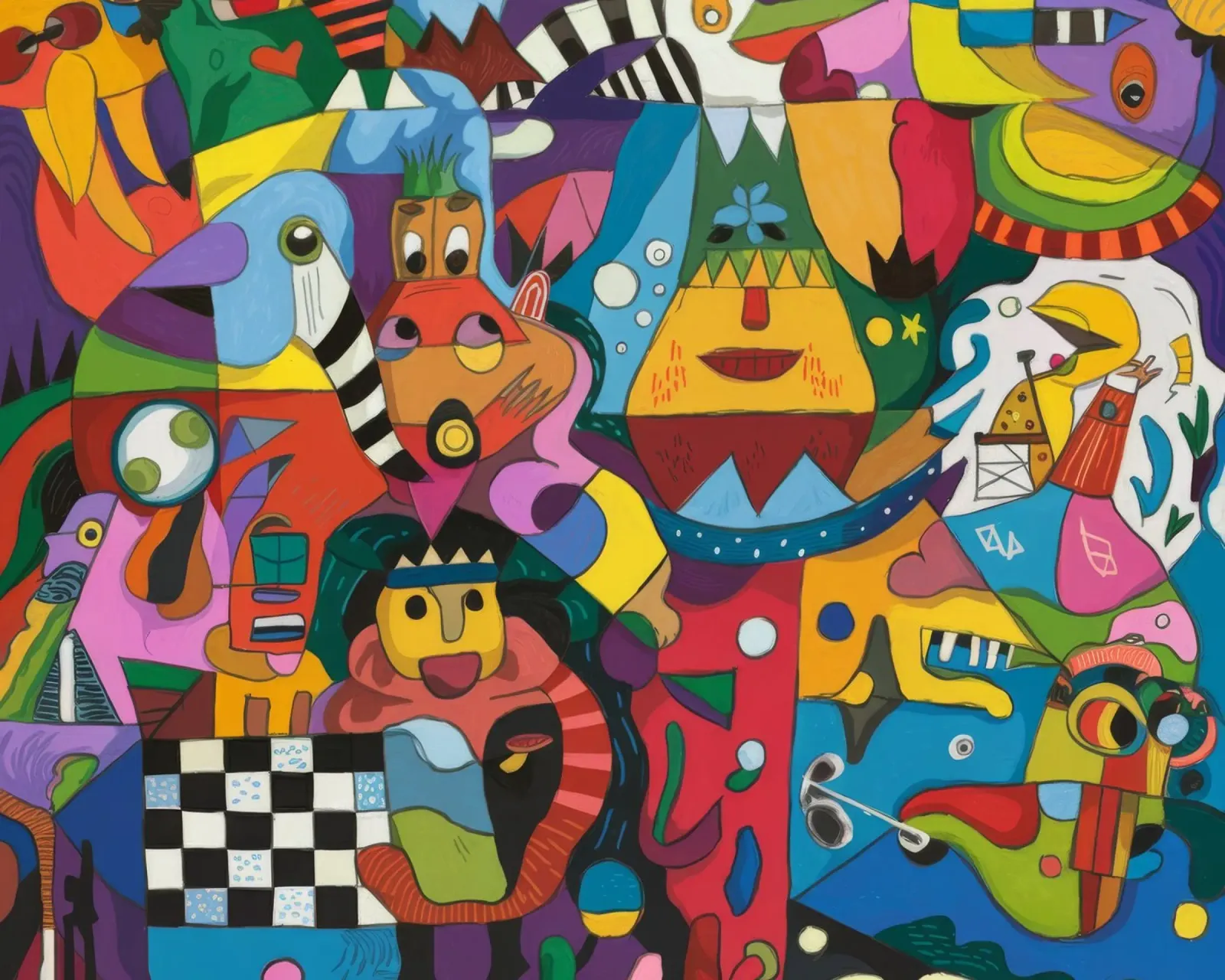 Levendige abstracte symfonie canvas van Monarco Virtuoso