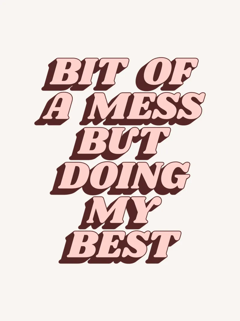 Un po' di confusione ma faccio del mio meglio Stampa tipografica umoristica tela da THE MOTIVATED TYPE