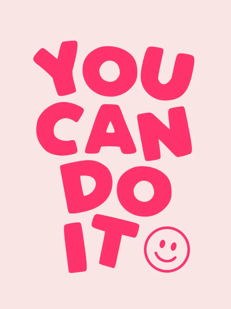 You Can Do It Motivational Typography Print in Bold Pink canvas with Floater frame by THE MOTIVATED TYPE