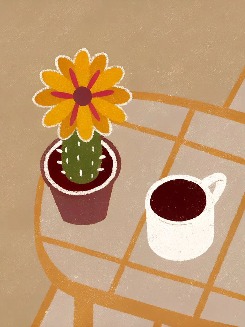 Cactus e caffè Retro Pop pellicola backlit da THE LATEST SHOP