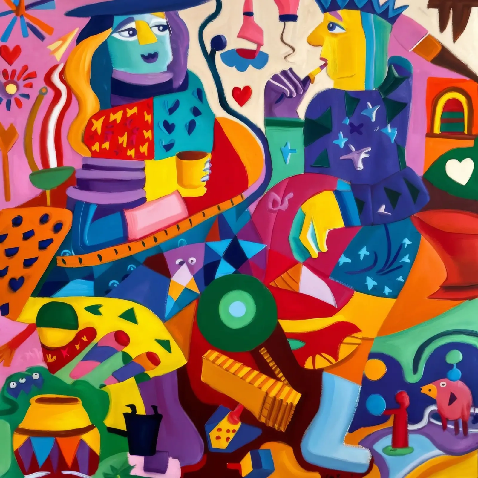 Vrolijke abstracte symfonie canvas van Monarco Virtuoso
