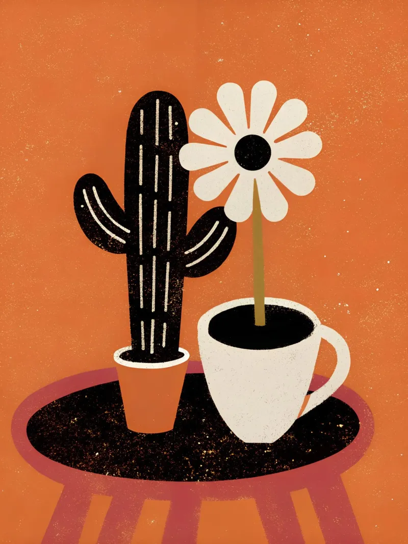 Cactus e caffè Retro Pop pellicola backlit da THE LATEST SHOP