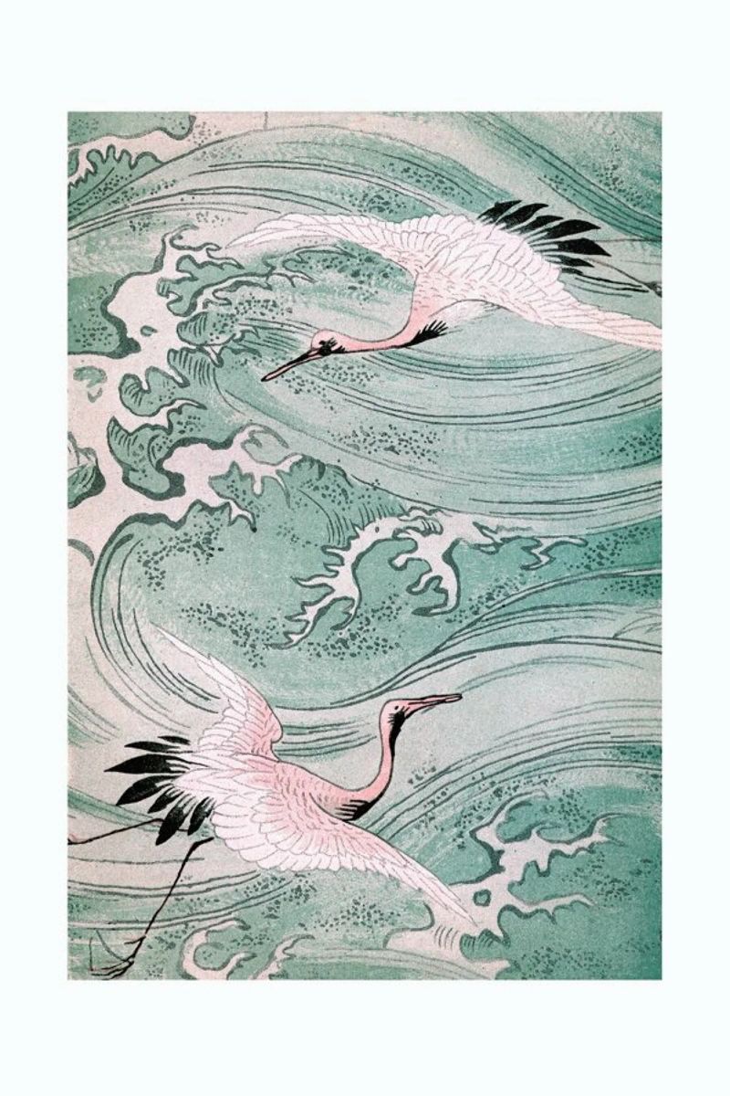 Cranes & Waves poster de Flora & Fauna