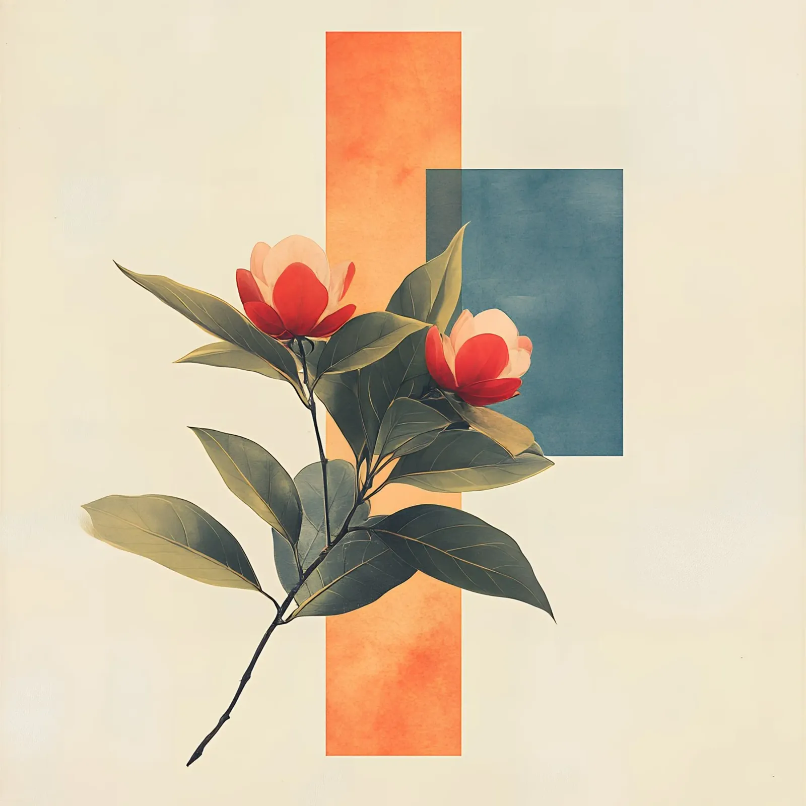 Floreale minimalista poster con telaio in alluminio da LaylaOzHome