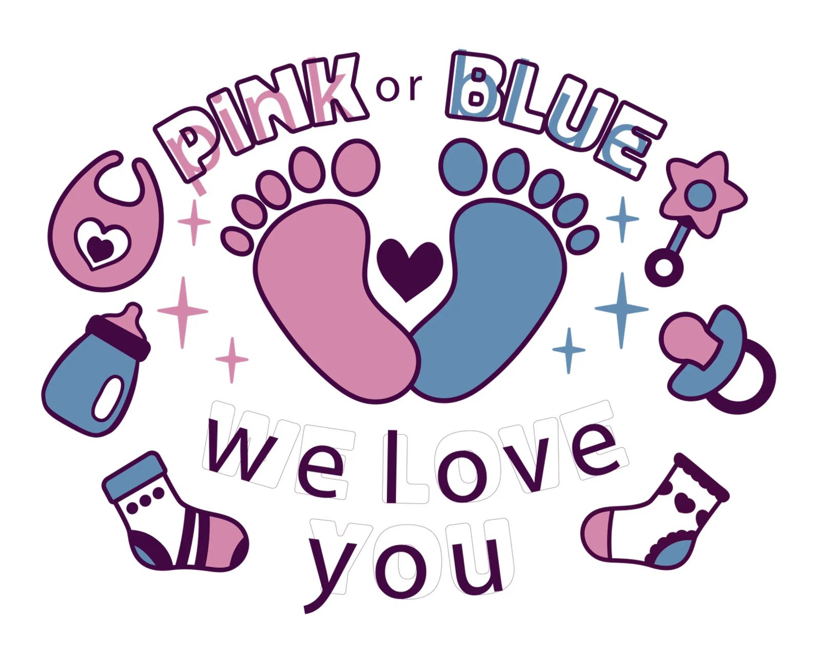 Rosa o blu pellicola backlit da BABY ART PRINTS