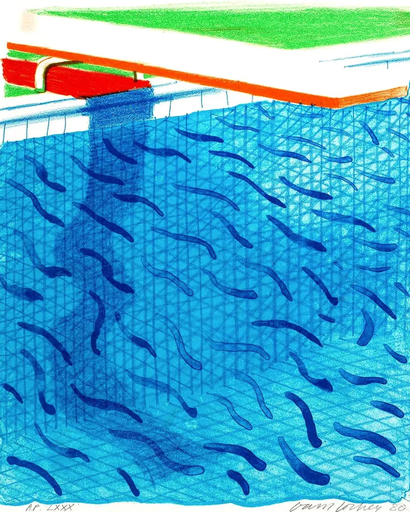 Pool fait avec du papier et de l'encre bleue pour le livre poster avec cadre en plastique de Ettyhmoz