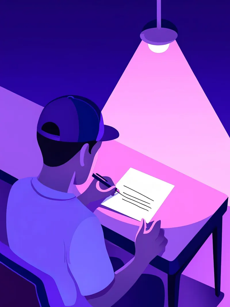 Scrivere nell'arte lofi a tarda notte poster con telaio in plastica da LoFi Gallery