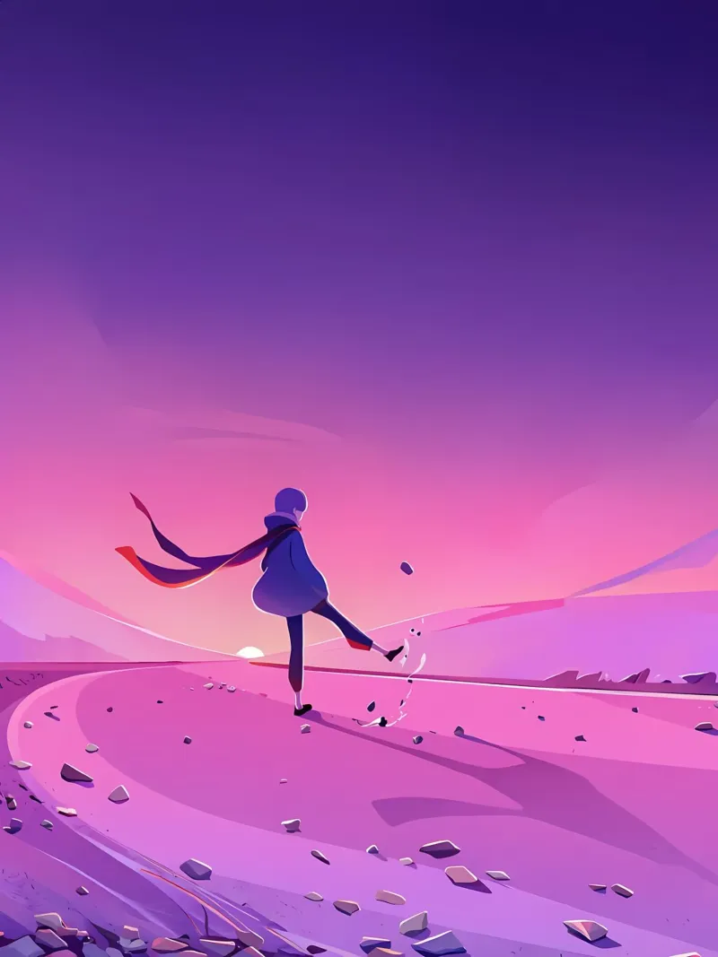 Arte Lofi di Walking Alone pellicola backlit da LoFi Gallery