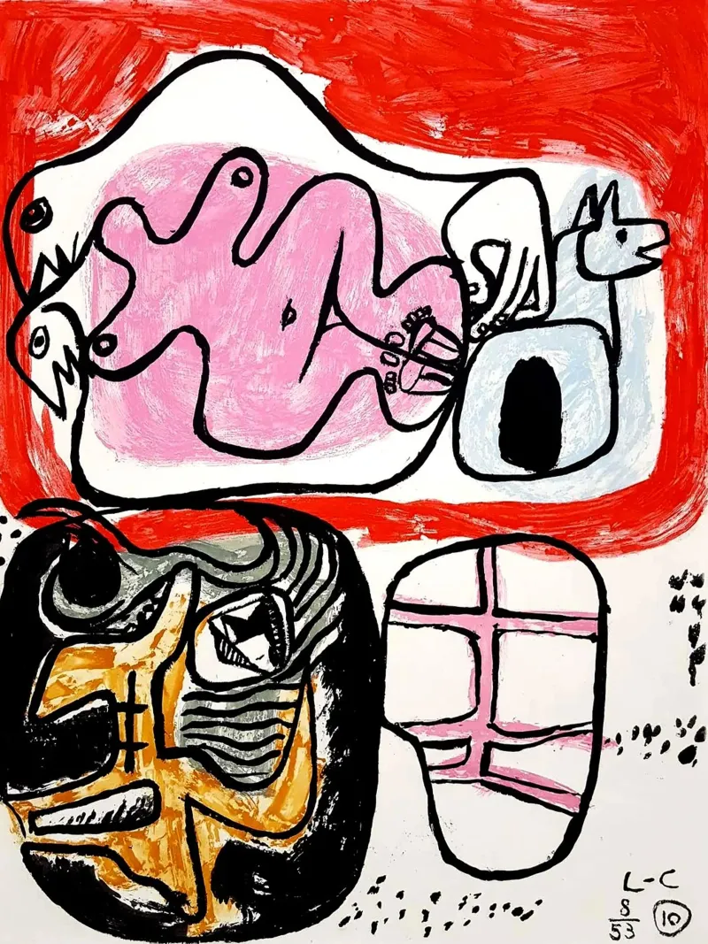 Le Corbusier Nude Animal 1965 poster with plastic frame by Ettyhmoz