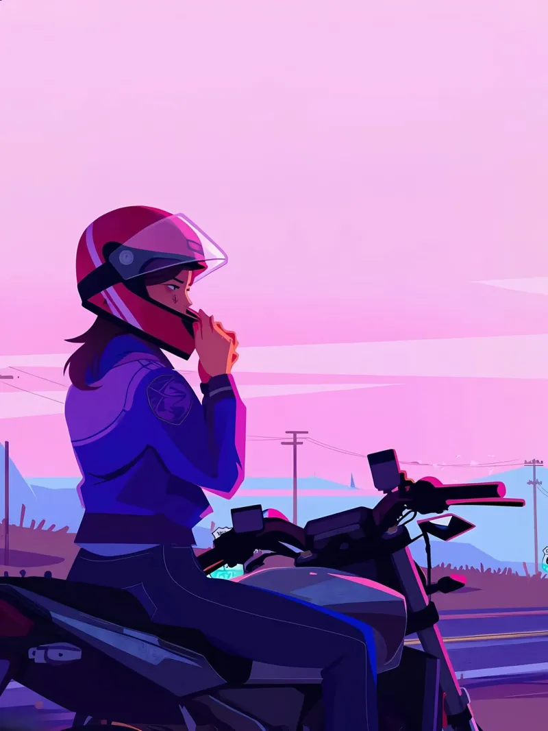 Motocicletta di sera Lofi Art carta hahnemühle da LoFi Gallery