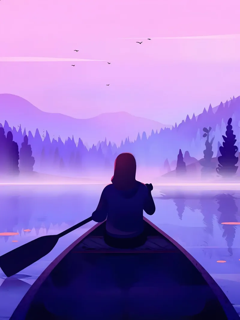 Canoa nel lago Lofi Art carta hahnemühle da LoFi Gallery