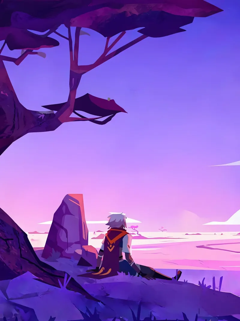 Junge unter dem Baum sitzend Lofi Art Hahnemühle von LoFi Gallery