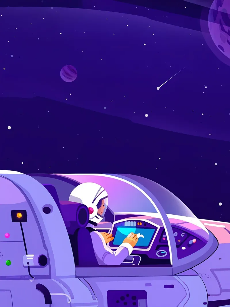 Volare su un'astronave Lofi Art pellicola backlit da LoFi Gallery
