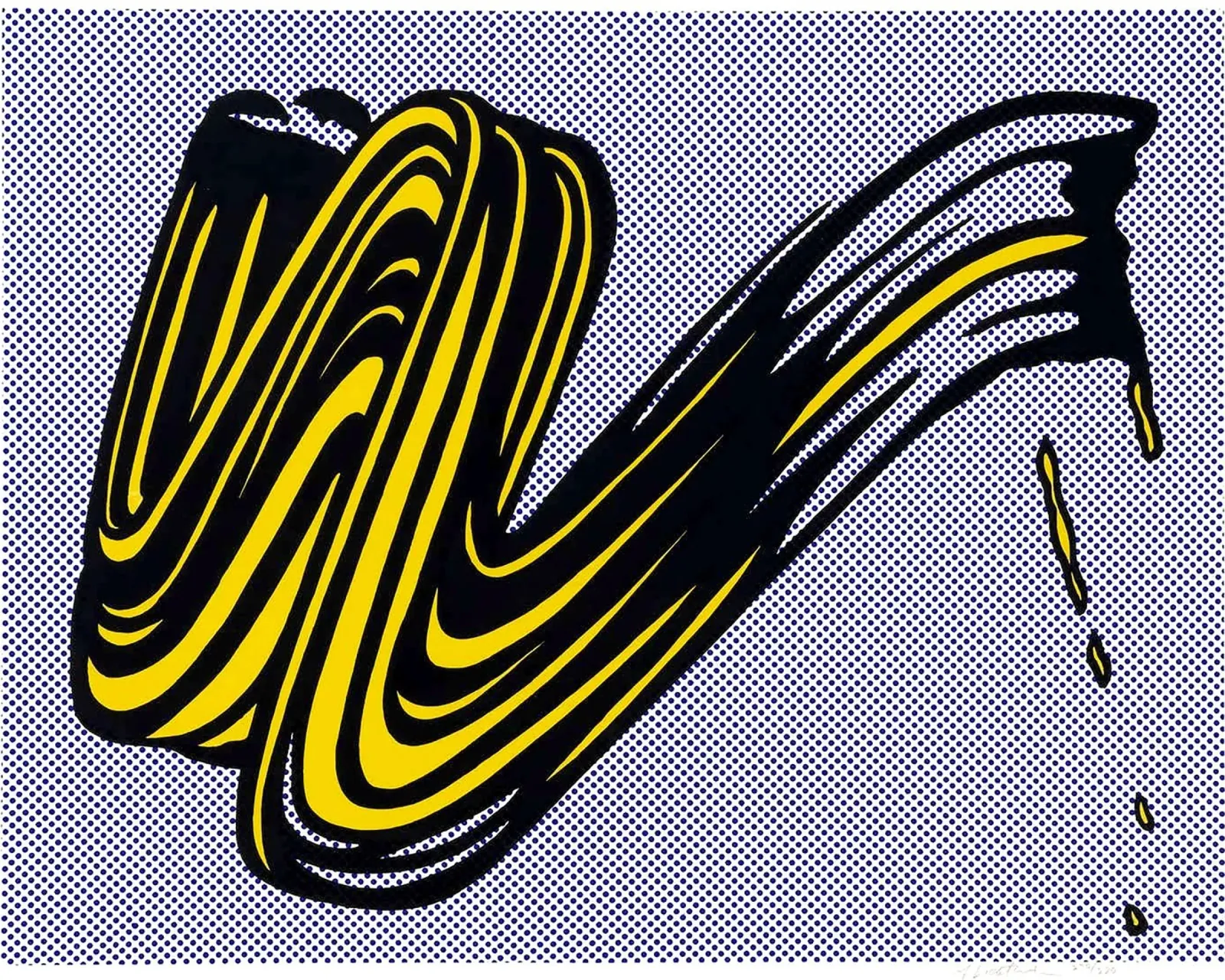 Brushstroke 1965 poster with plastic frame by Ettyhmoz
