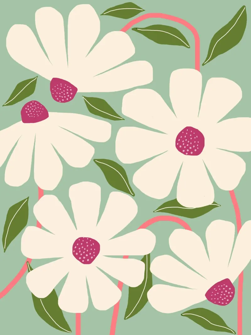 Wild Daisies - Spring tela con Cornice a cassetta da Gale Switzer