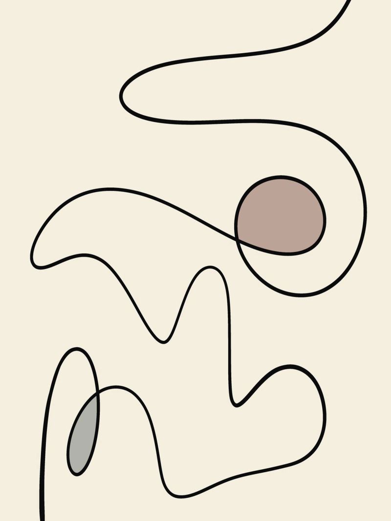Minimal graceful line art abstract 09 poster by Little Dean