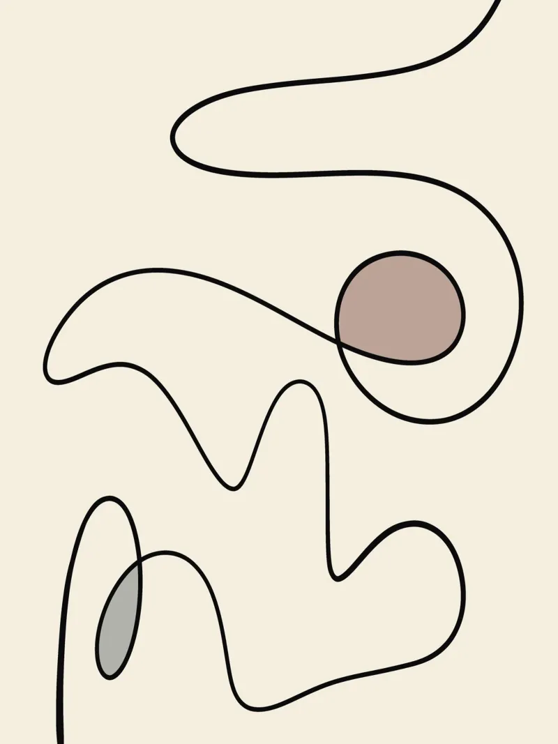 Minimal graceful line art abstract 09 alluminio dibond da Little Dean