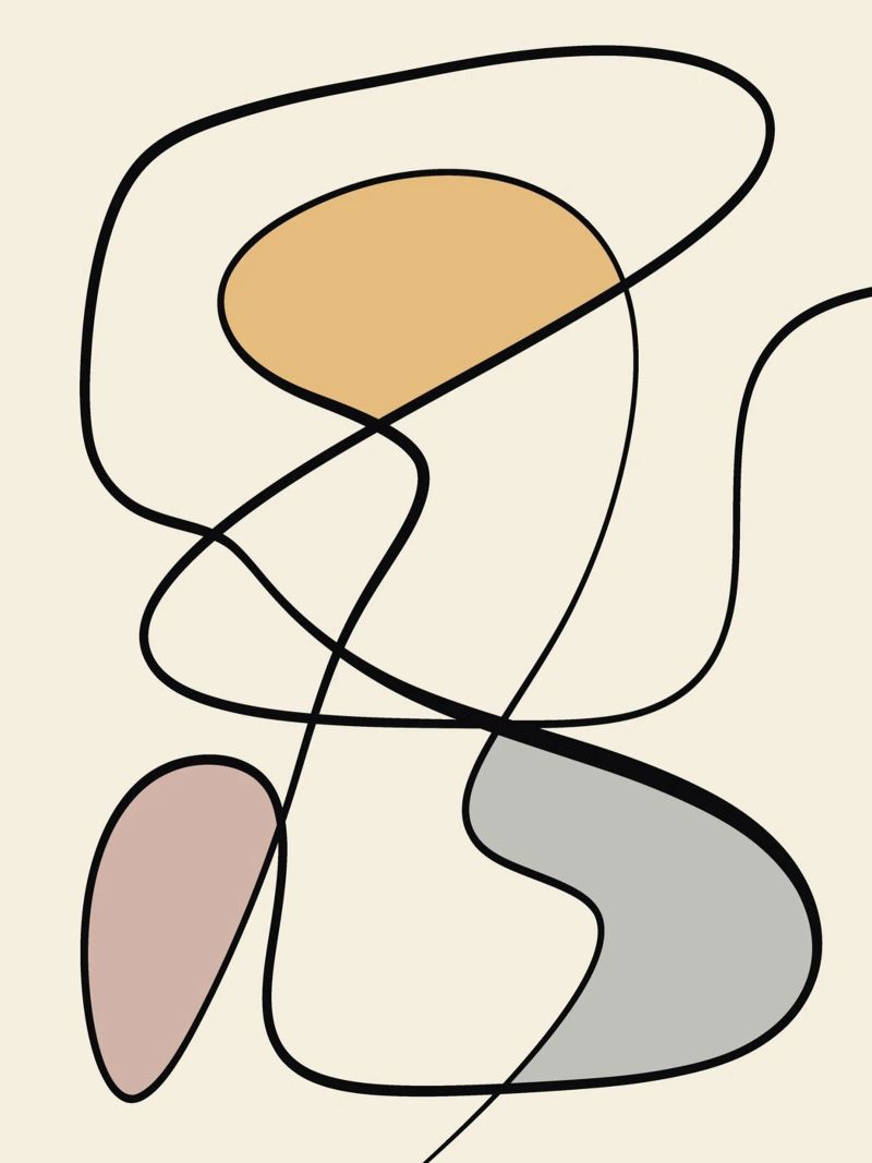 Minimal graceful line art abstract 08 alluminio dibond da Little Dean
