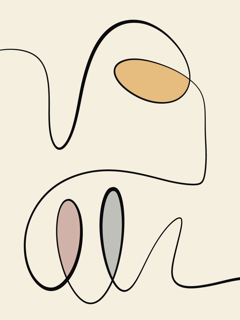 Minimal graceful line art abstract 06 poster by Little Dean