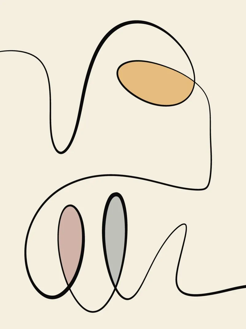Minimal graceful line art abstract 06 alluminio dibond da Little Dean