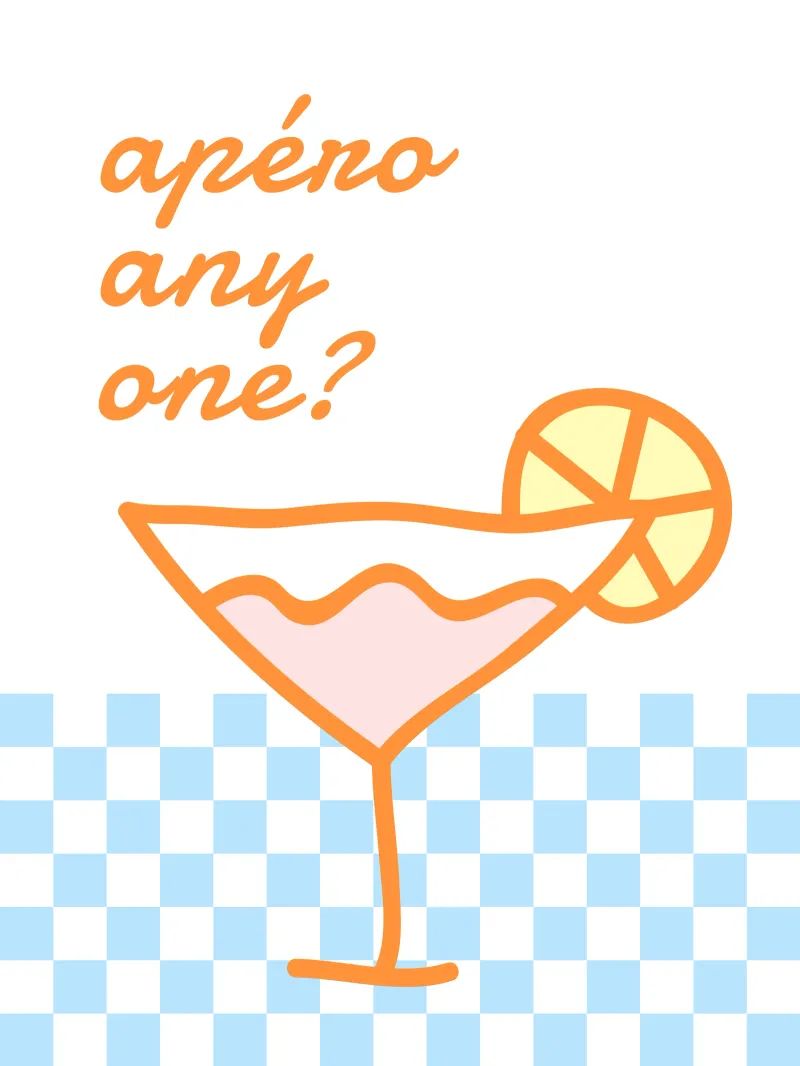 Apéro summer drink poster con telaio in plastica da Bureau Purpur
