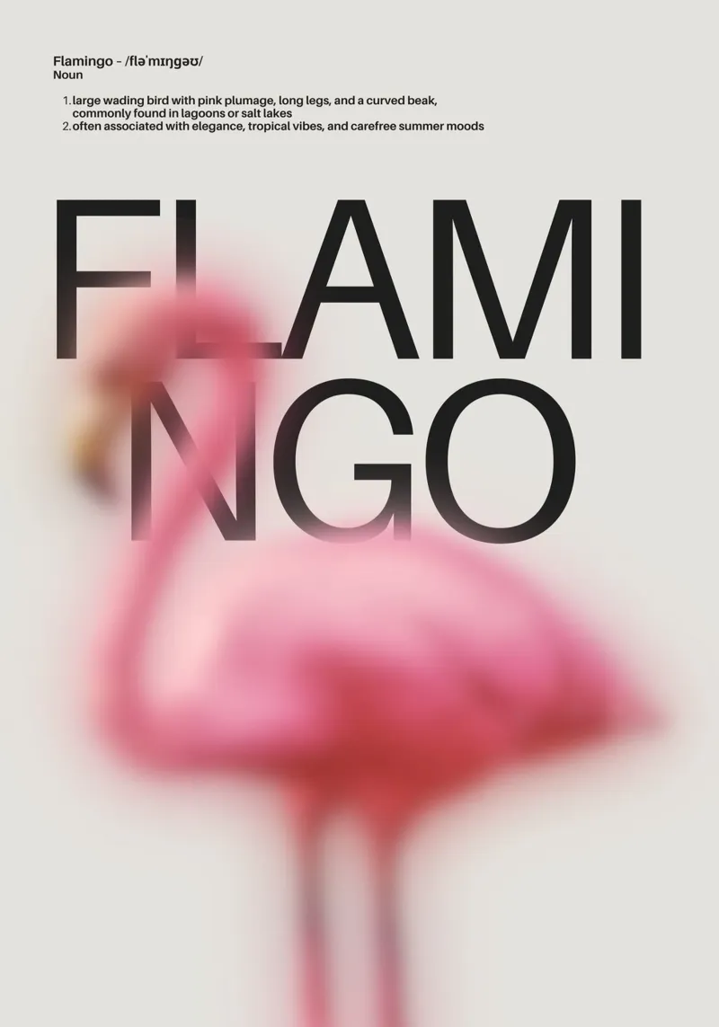 FLAMINGO poster con telaio in legno da Einfach Uebel