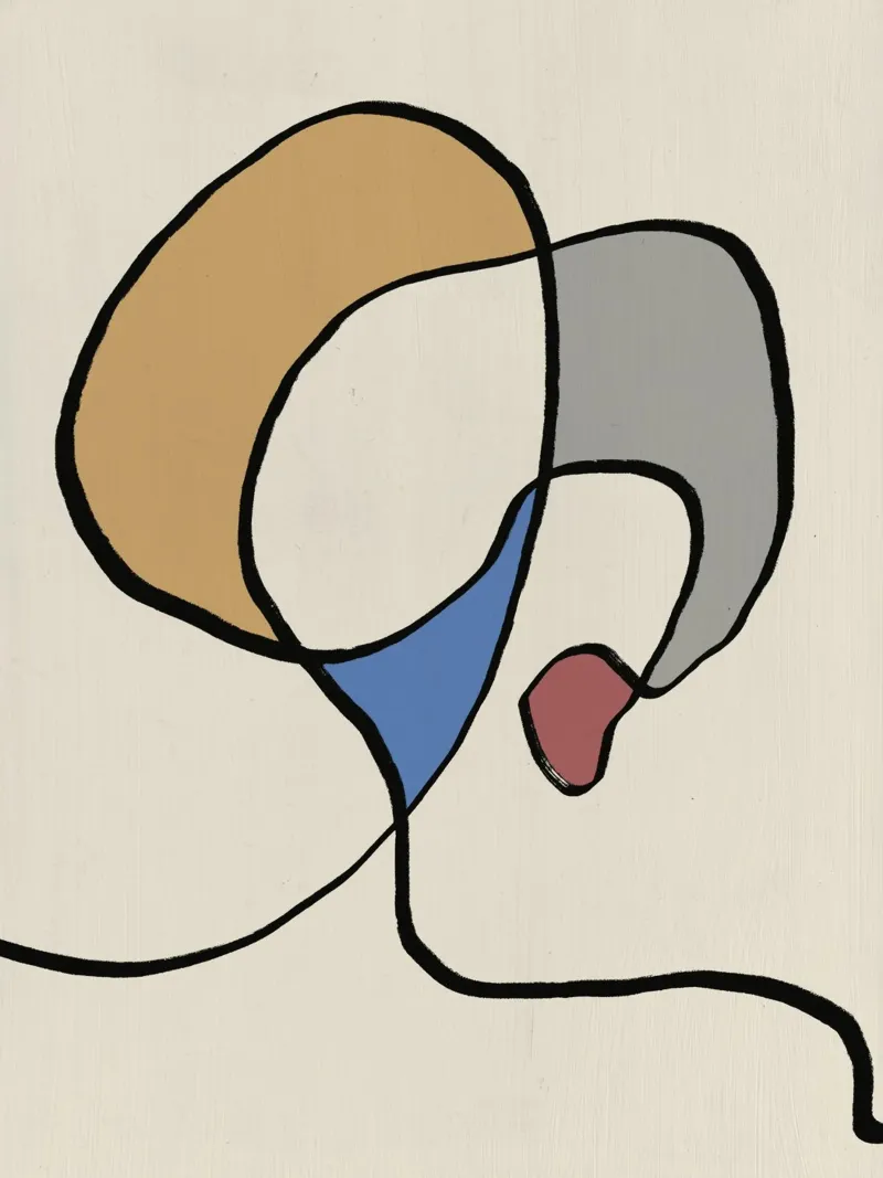 Minimal graceful line art abstract 05 pellicola backlit da Little Dean