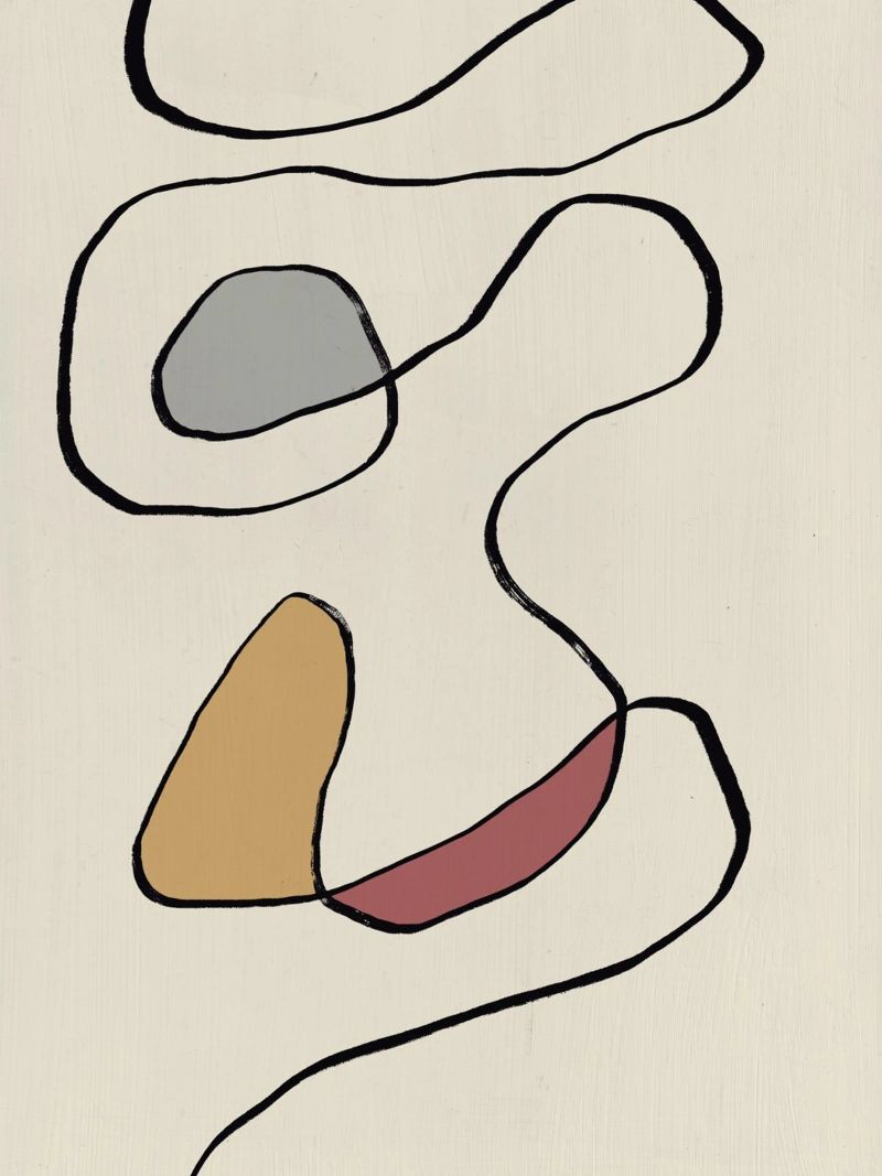 Minimal graceful line art abstract 04 alluminio dibond da Little Dean