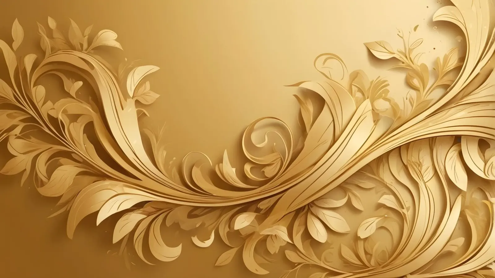Elegant gold abstract design with intricate floral patterns poster with aluminum frame by DesignDoodle