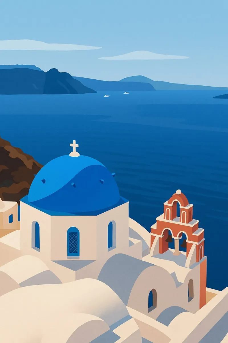 Santorini II carta hahnemühle da Aquarevo