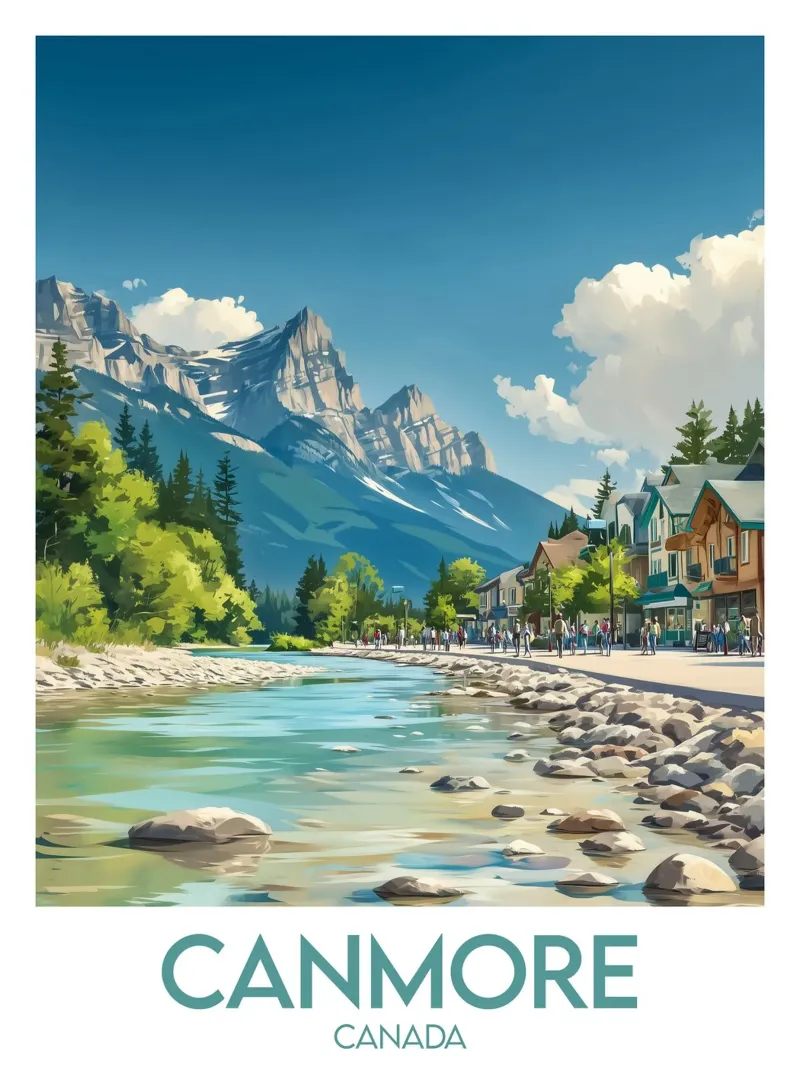 Affiche Canmore tela con Cornice a cassetta da Frame the World
