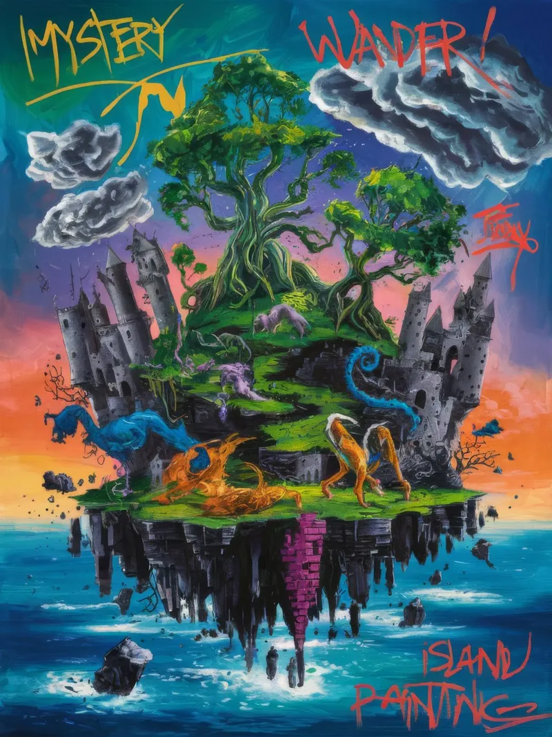 Il Regno del Mistero Fluttuante poster con telaio in plastica da Muse Fragments