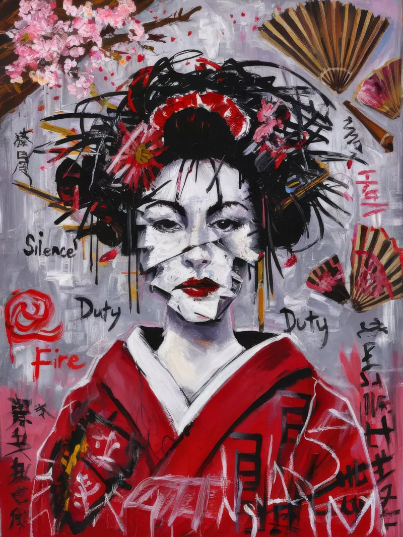 Segreti velati di una geisha pellicola backlit da Muse Fragments
