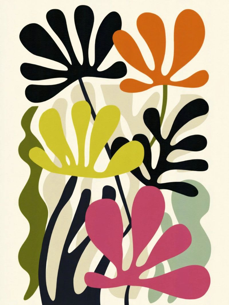Formes abstraites du jardin - Art botanique moderne et rétro poster de Modern Muse