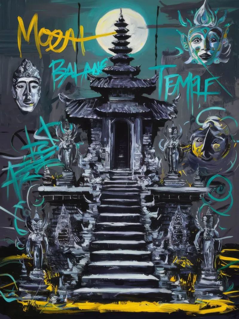 Tempio sacro poster con telaio in legno da Muse Fragments